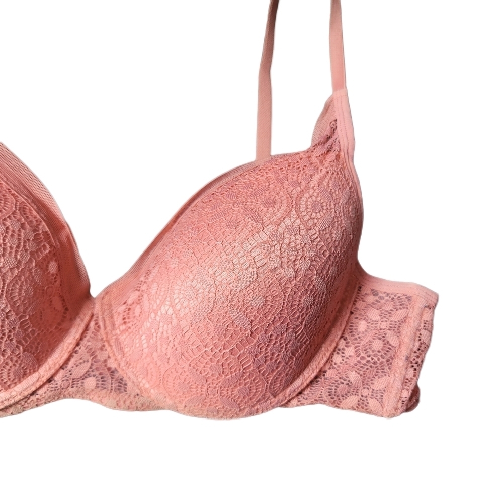Lucky Brand Bra Size 38C Pink Floral Lace - Picture 3 of 5